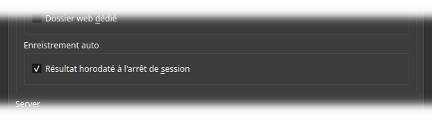 Préférences de l&rsquo;autosave