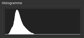 Histogramme dynamique reflétant la répartition des valeurs d’intensité lumineuse d'une image monochrome