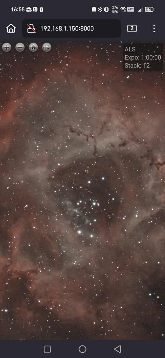 Capture d'écran de la nouvelle vue Web depuis un téléphone Android